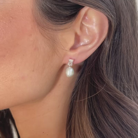 Soleil Gemstone & Pearl Drop Earrings