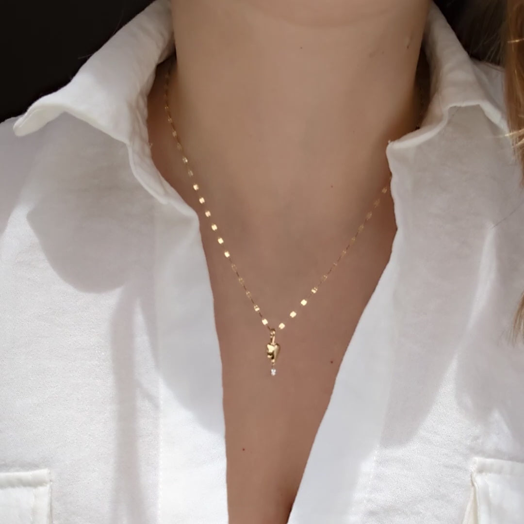Carrie Elizabeth Moon Charm on Petal Chain