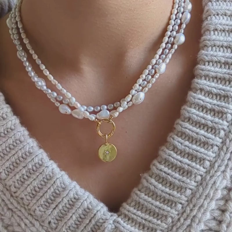 Star Set Birthstone Coin Pendant