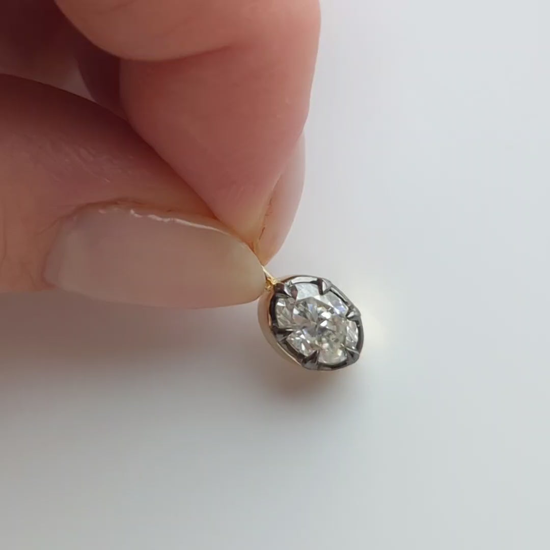 solid 9k moissanite charm 