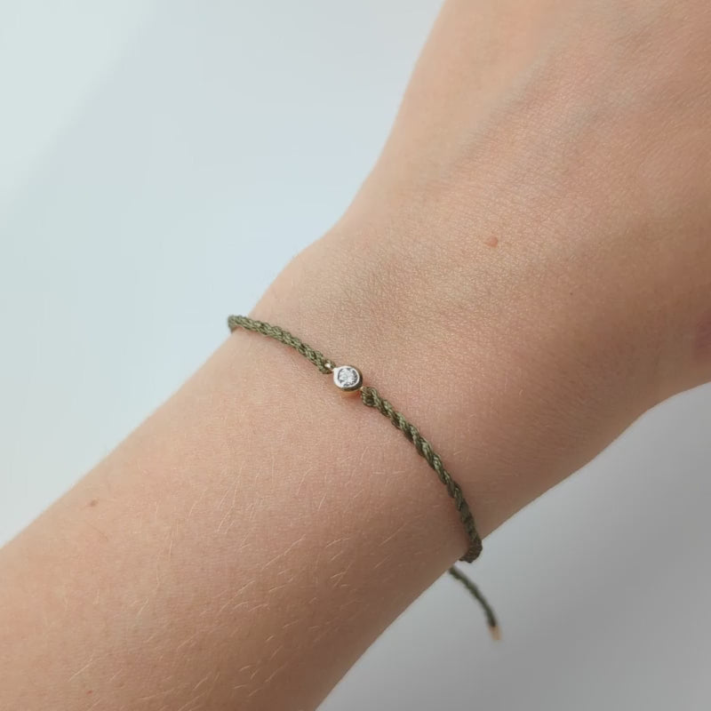 cord bracelet in solid 9k gold