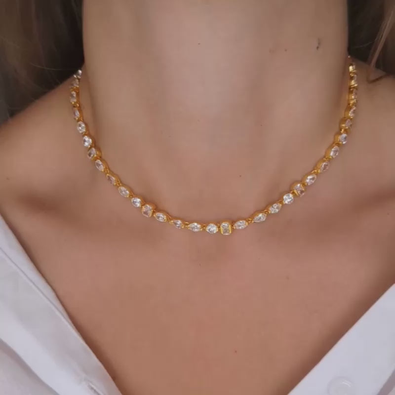 anita rani goddess tennis gemstone choker necklace