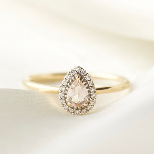 Estelle Morganite & Diamond Ring