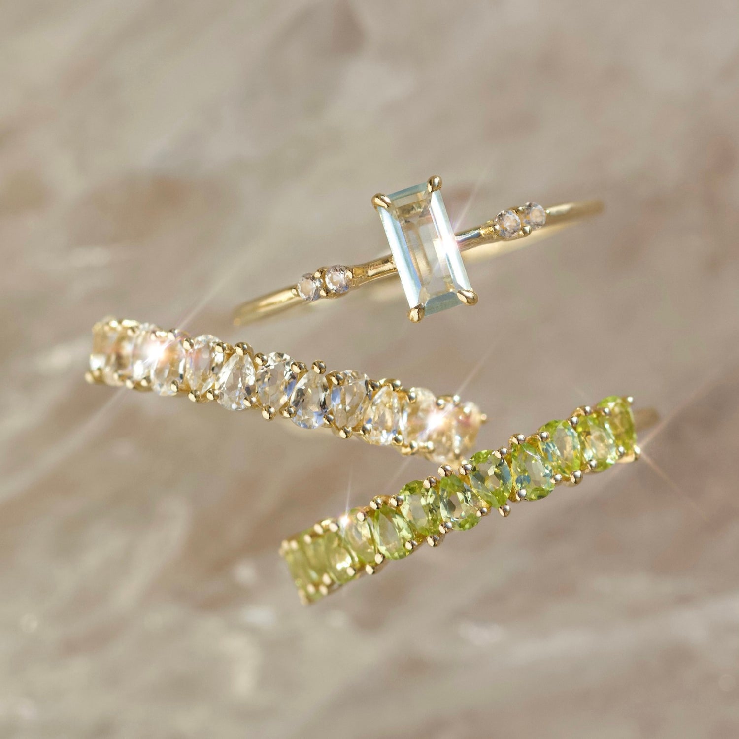 carrie elizabeth solid gold topaz gemstone ring