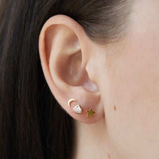 Trillion Studs in Gold Vermeil Earrings Malya 
