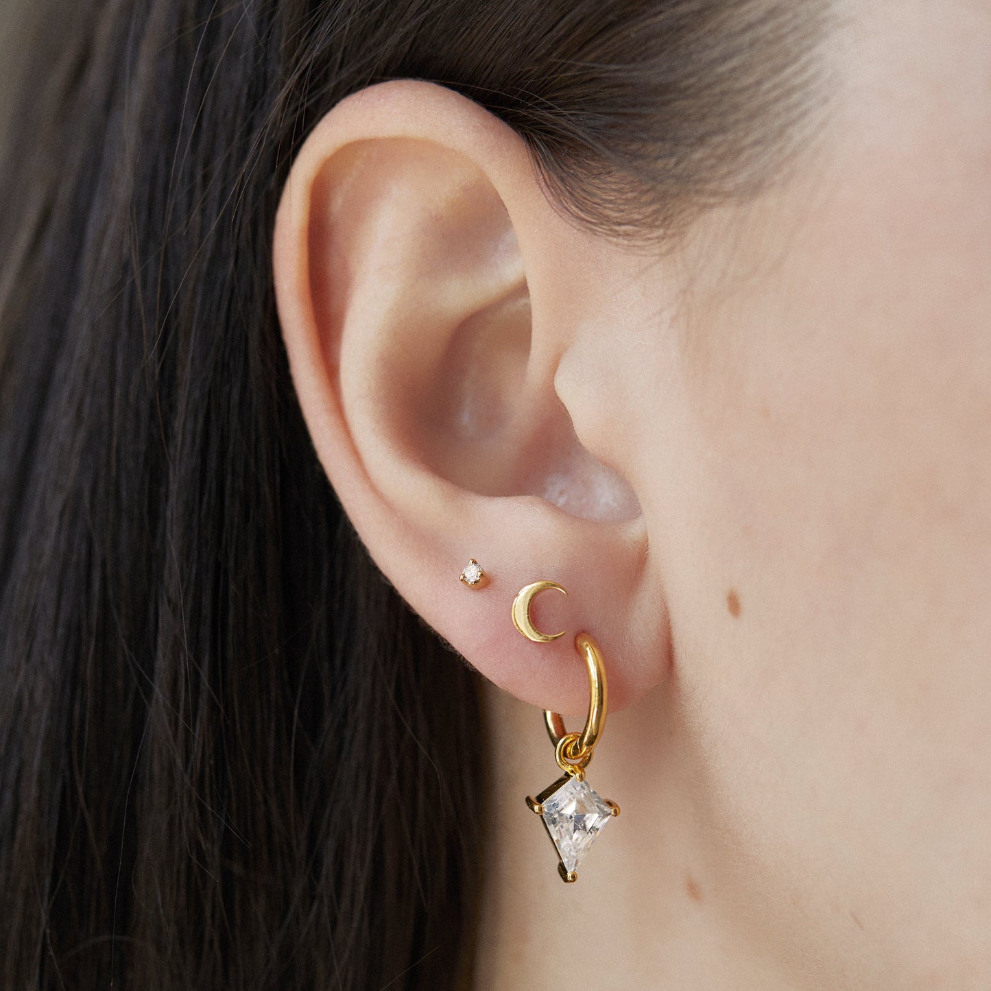 Diamond Stud Earring In 9K Solid Gold Earrings Dwarkas 