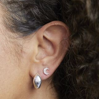 Celestial Moon Stud Earrings in Sterling Silver EARRING Malya 