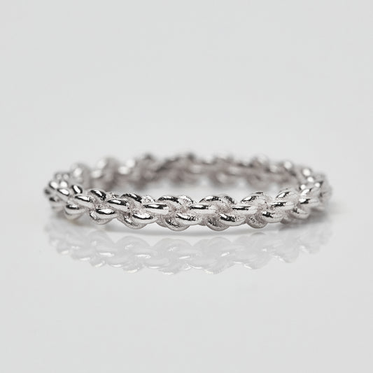 carrie elizabeth chain detail ring in silver