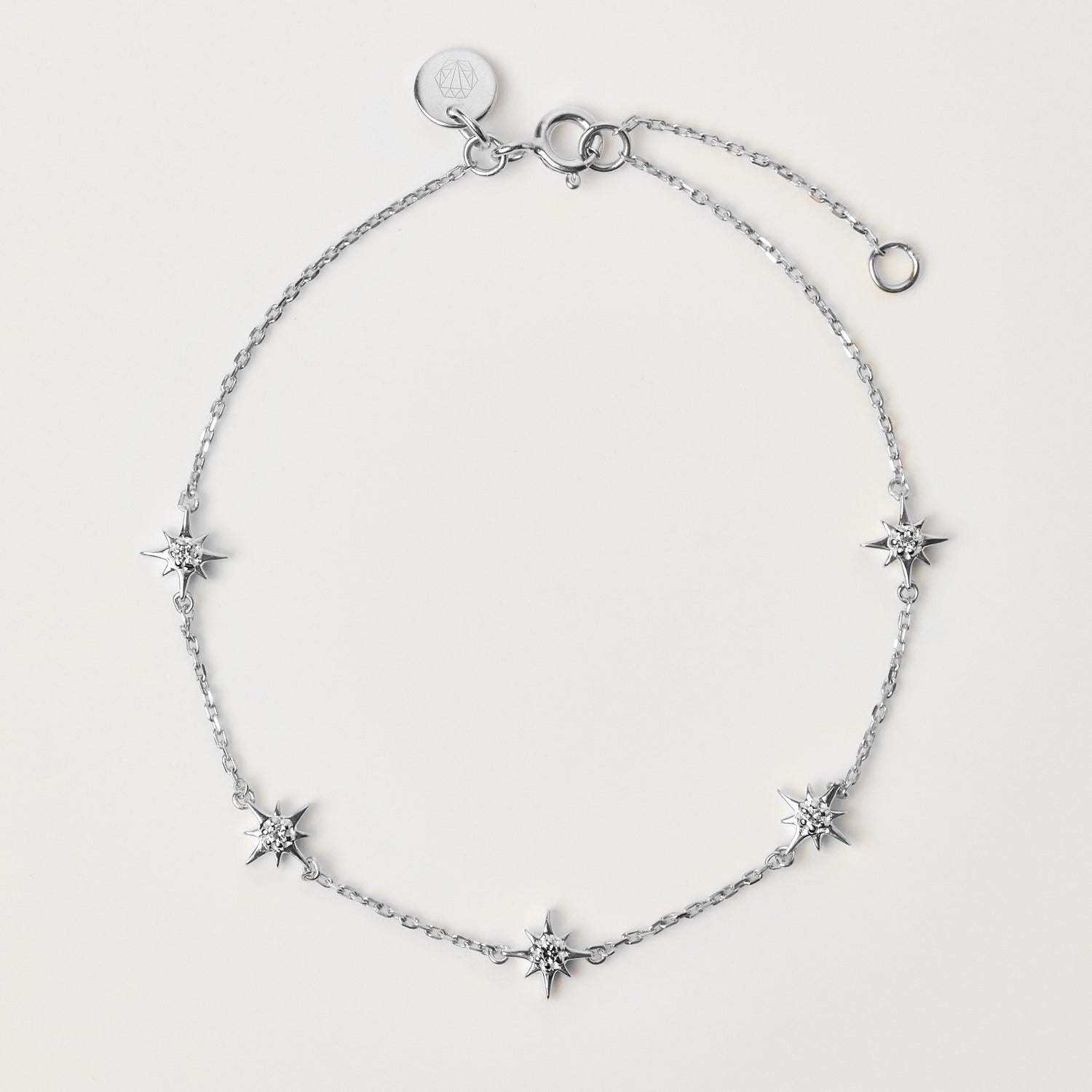 Carrie elizabeth white topaz dainty star bracelet in sterling silver