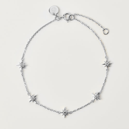 Carrie elizabeth white topaz dainty star bracelet in sterling silver