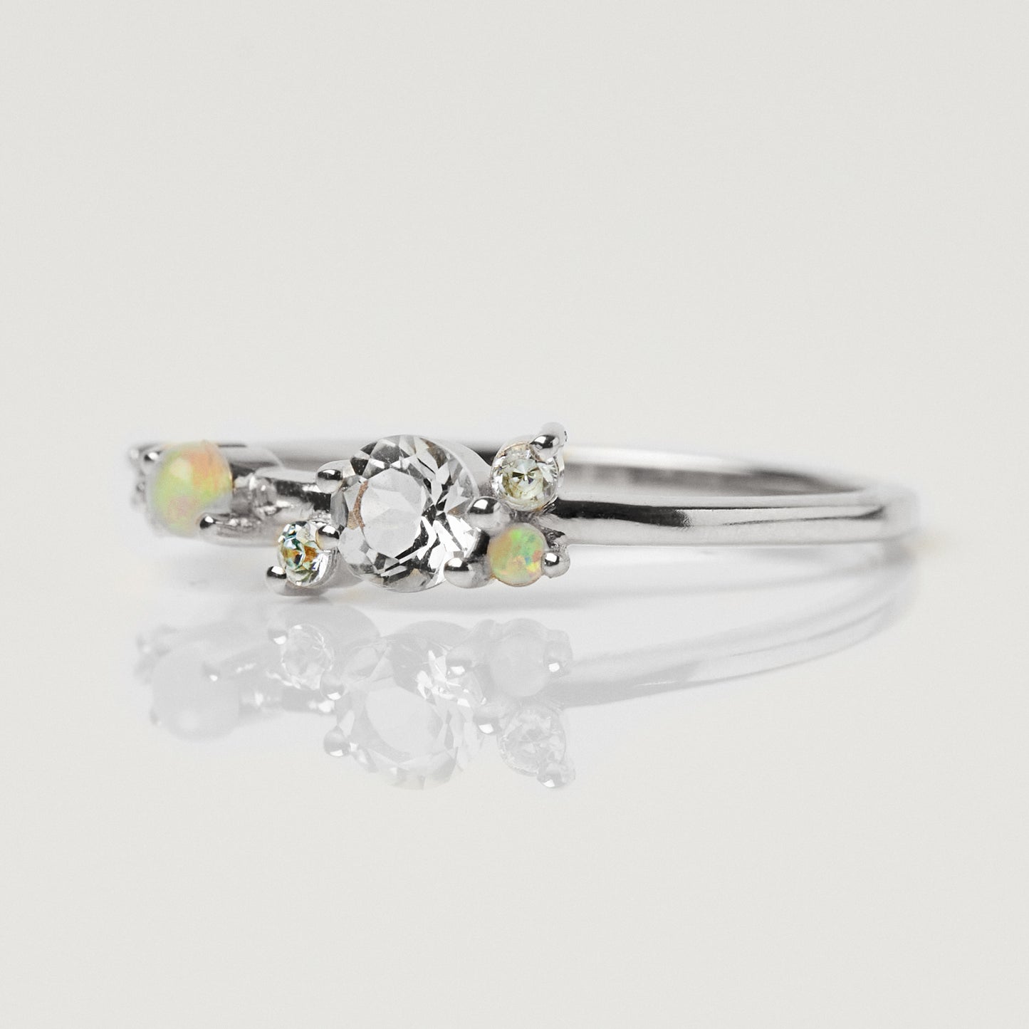 carrie elizabeth delicate stone stacking ring in sterling silver