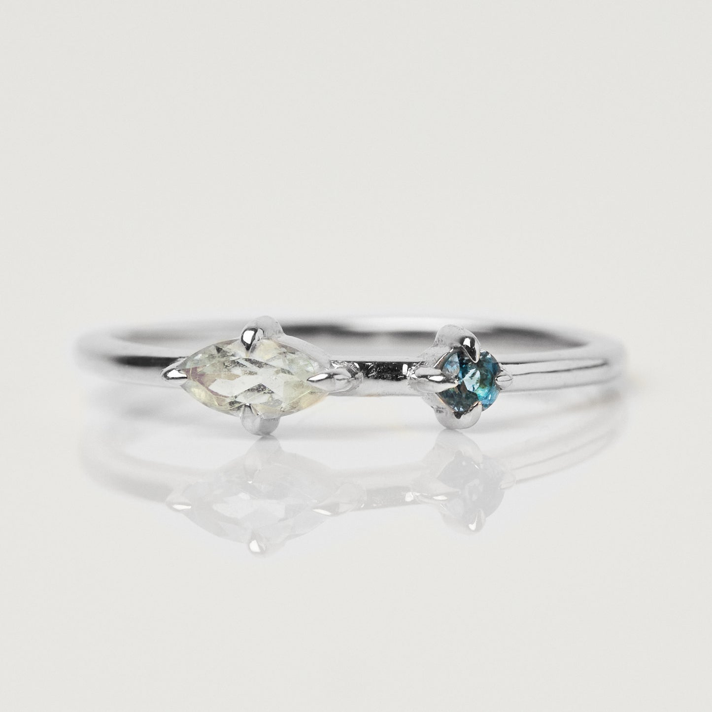 carrie elizabeth aquamarine and london blue topaz gemstone ring