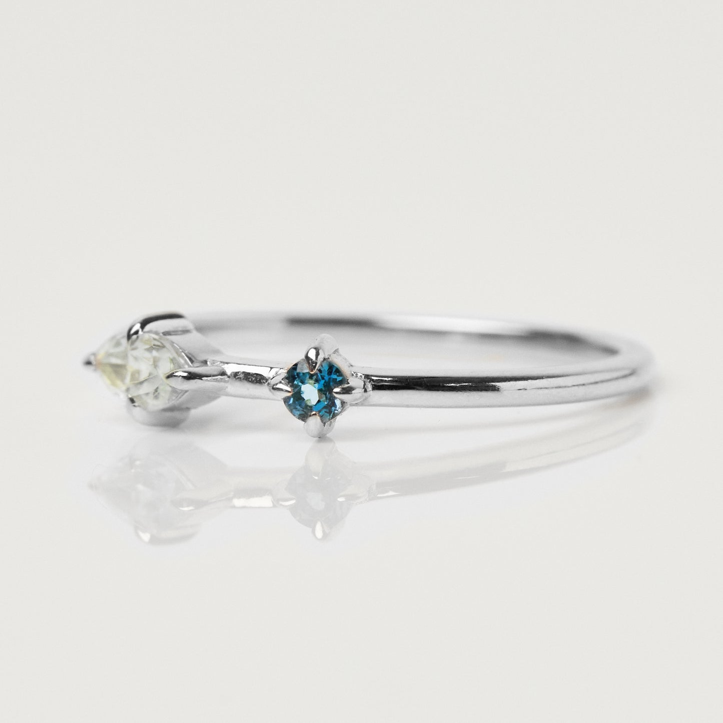 carrie elizabeth aquamarine and london blue topaz gemstone ring