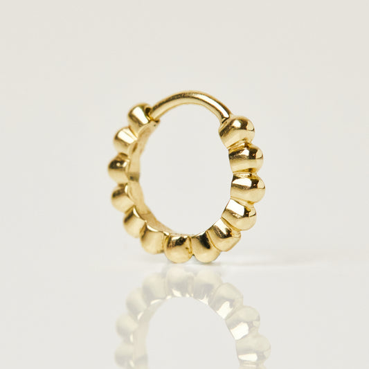 carrie elizabeth bobble hoop earring in solid 9k gold