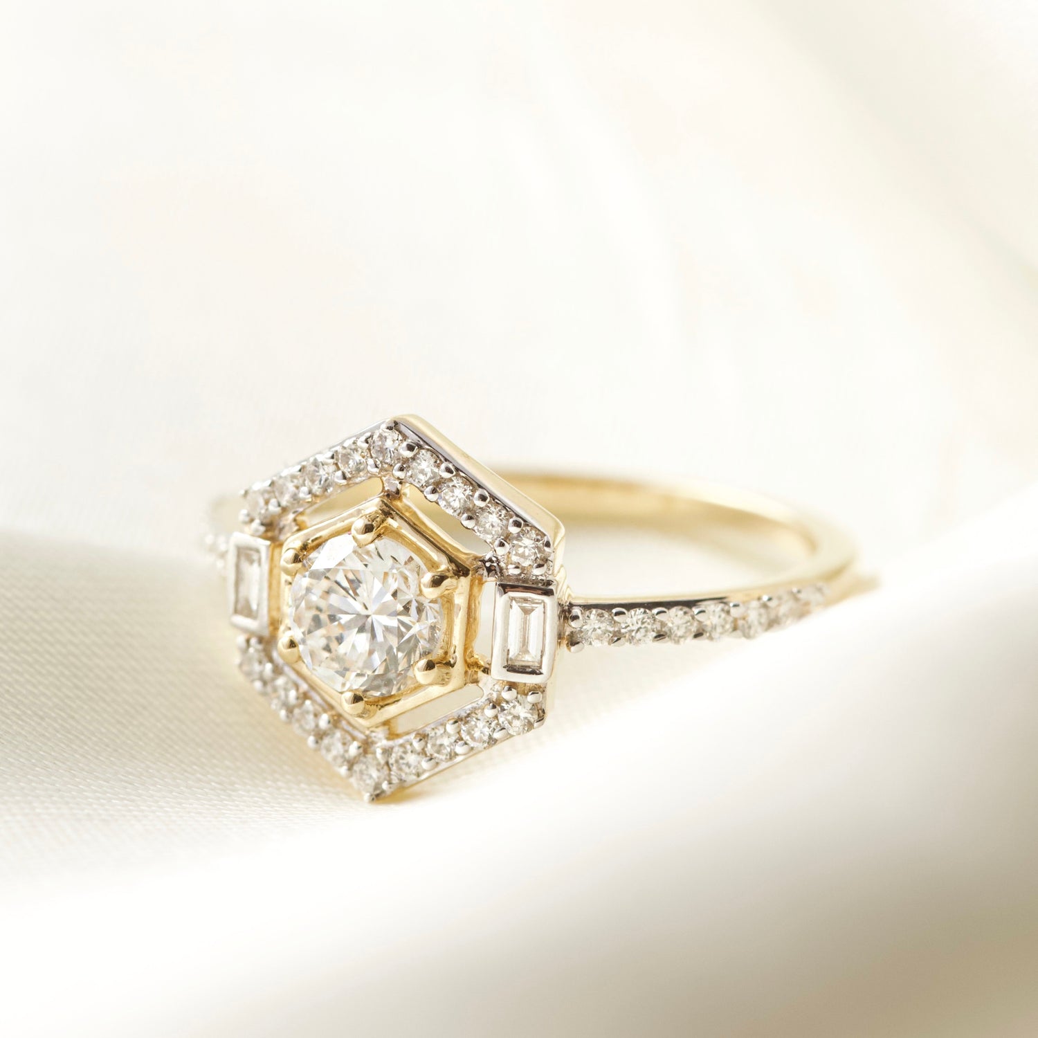Carrie Elizabeth Solid 14k Gold Diamond Engagement Ring
