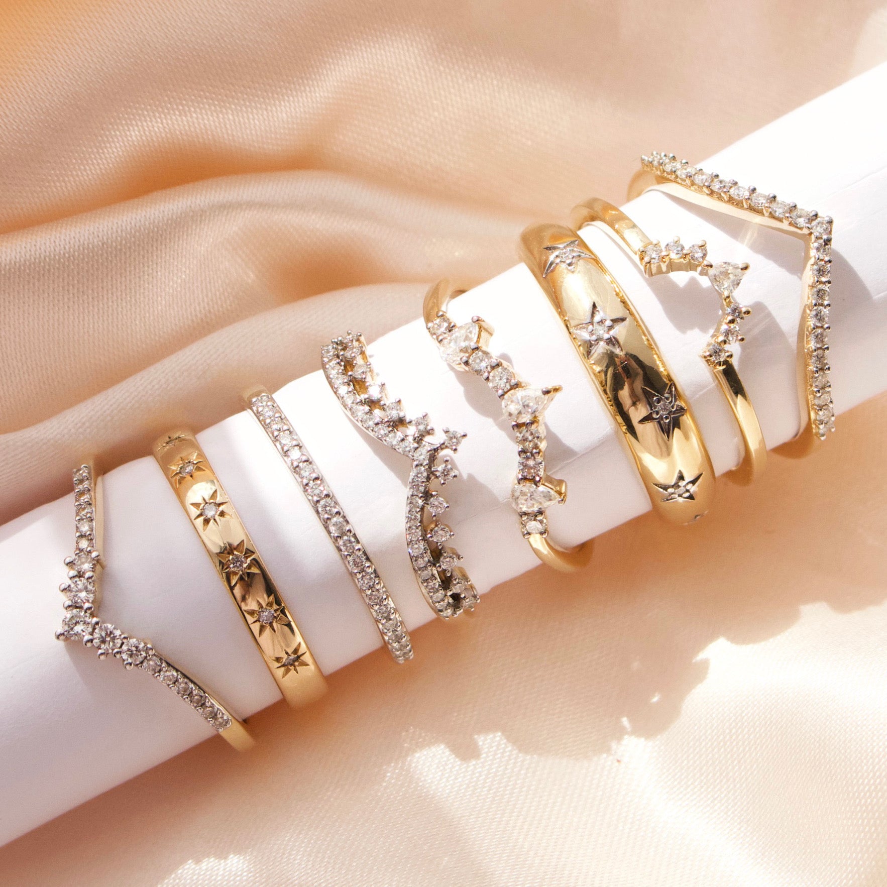 Diamond Wishbone Stacking Ring – Carrie Elizabeth