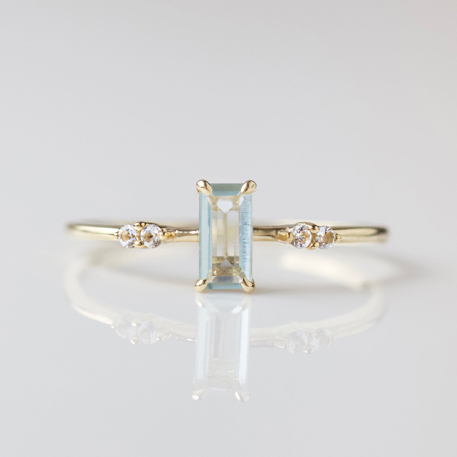 carrie elizabeth solid gold topaz gemstone ring