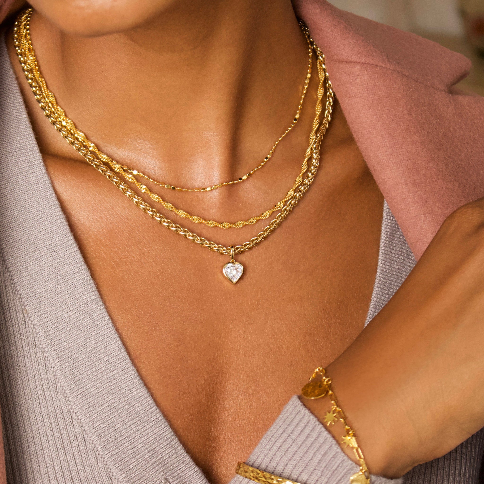 Gorgeous gold vermeil necklaces crafted by Carrie Elizabeth Jewellery 