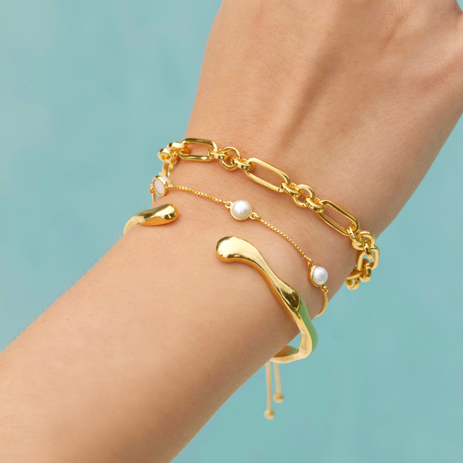 14k Gold Plated T Bar Chunky Chain Bracelet – Carrie Elizabeth