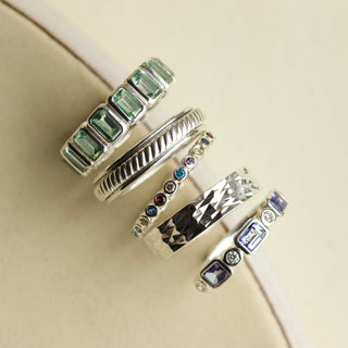Stunning Sterling silver rings crafted by Carrie Elizabeth Jewellery 