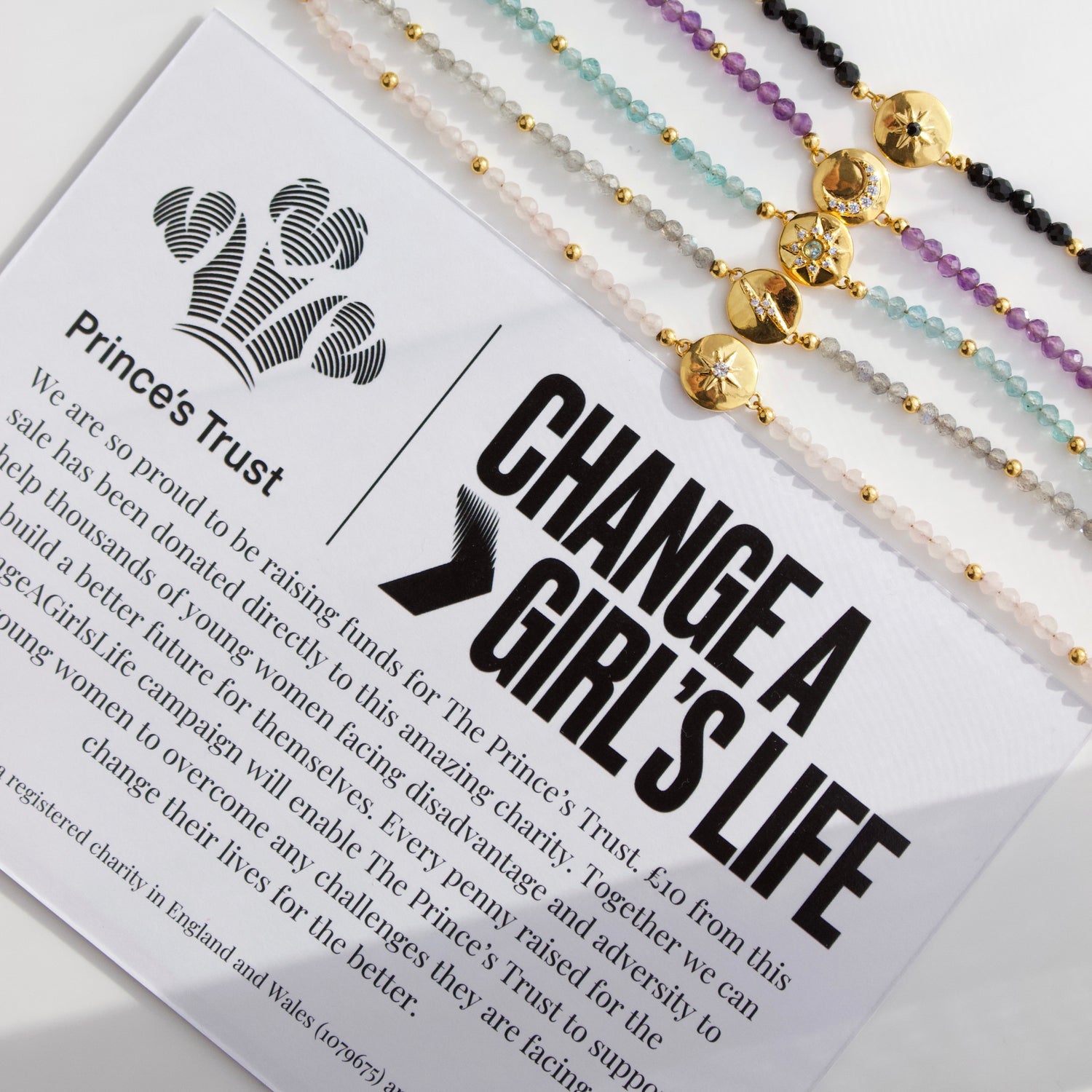 Carrie elizabeth manifestation charity princes trust onyx bracelet