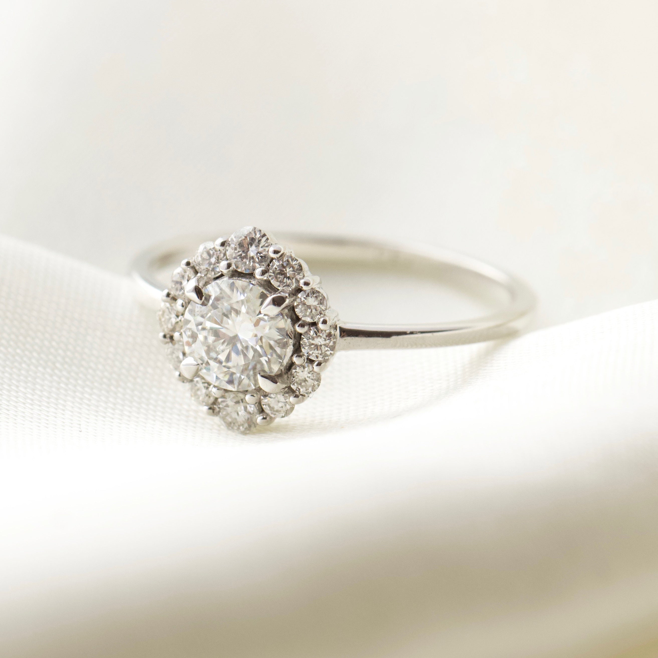 Flora Moissanite & Diamond Cluster Ring