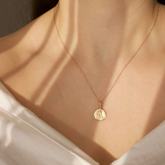 Mother With Child Pendant in 9k Solid Gold - Necklace - Carrie Elizabeth