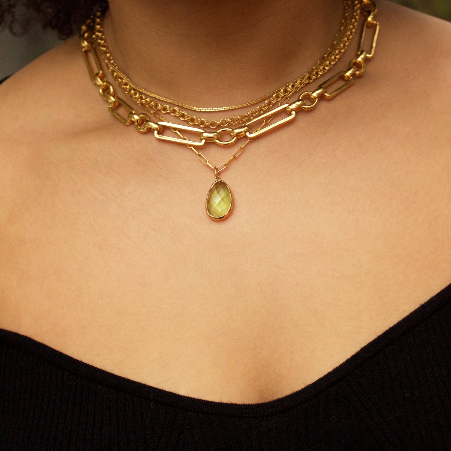 Chunky Link Chain in Gold Plated Brass Necklace VJI 