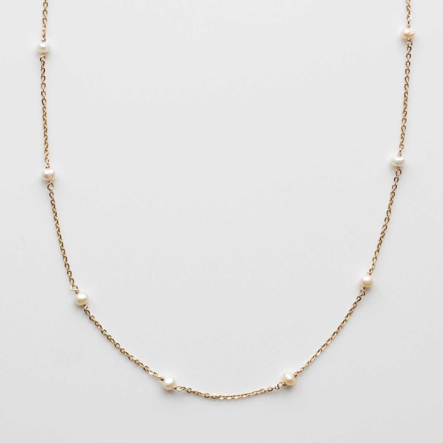 Carrie elizabeth pearl beaded necklace in solid gold