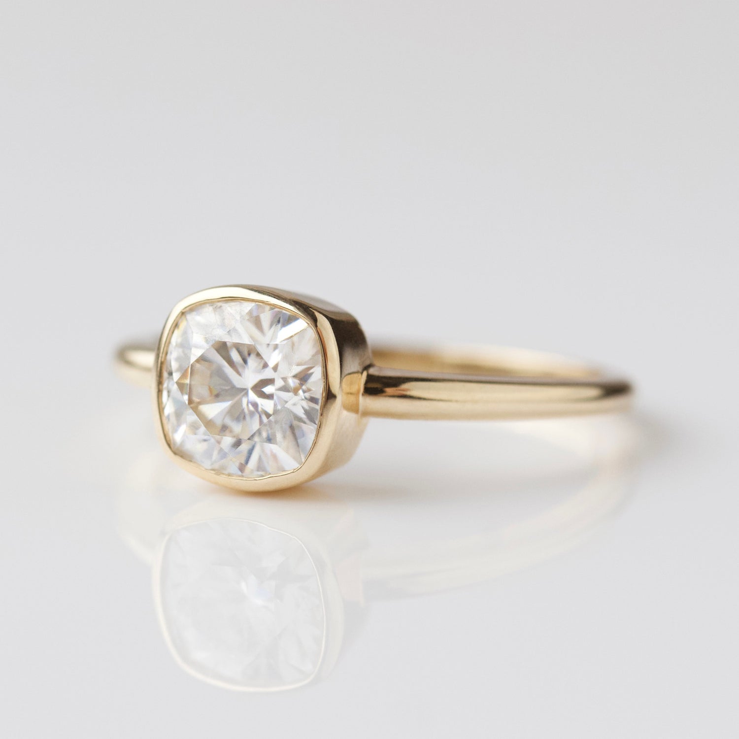 Carrie Elizabeth moissanite engagement ring in solid 9k gold 