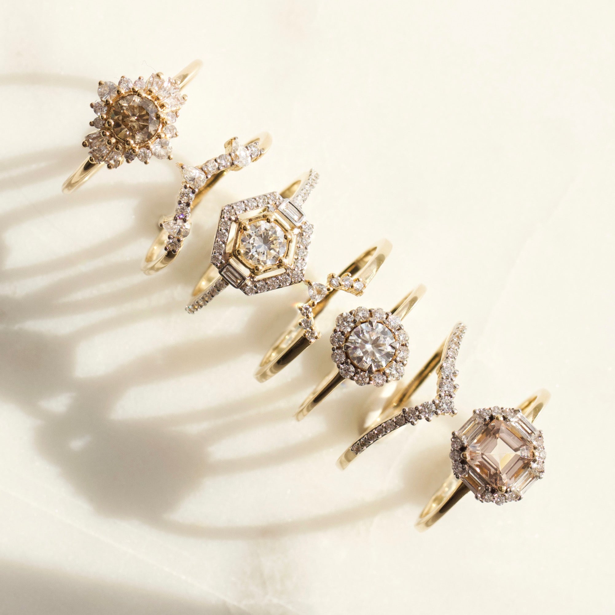 Ophelia Morganite, Sapphire and Diamond Ring