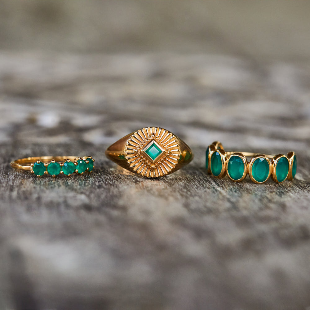 Violeta Green Onyx  Ring In Gold Vermeil - Ring - Carrie Elizabeth