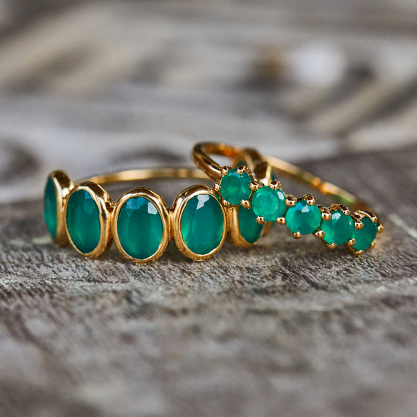 Violeta Green Onyx  Ring In Gold Vermeil - Ring - Carrie Elizabeth