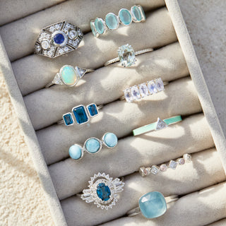 Violeta Blue Chalcedony Ring In Sterling Silver - Ring - Carrie Elizabeth