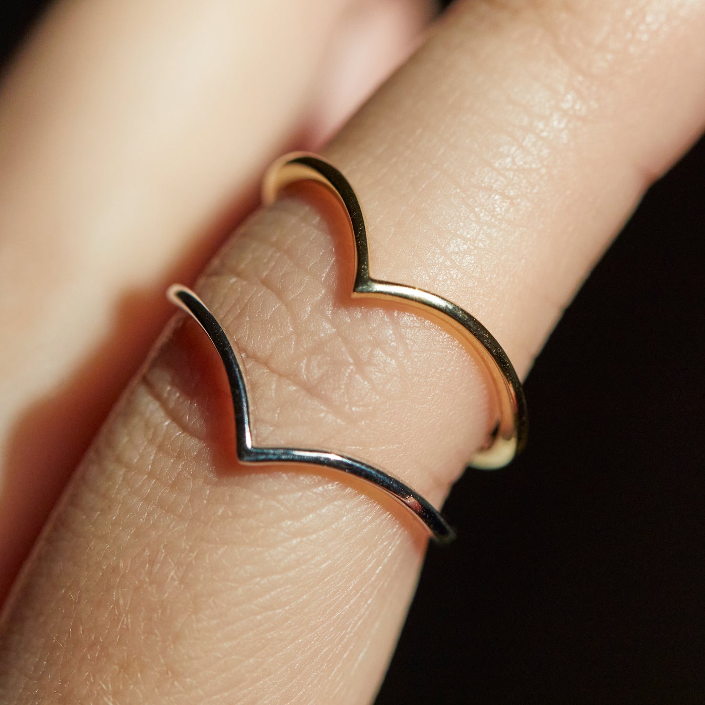 Wishbone Stacking Ring In 9k Solid Yellow Gold - Ring - Carrie Elizabeth