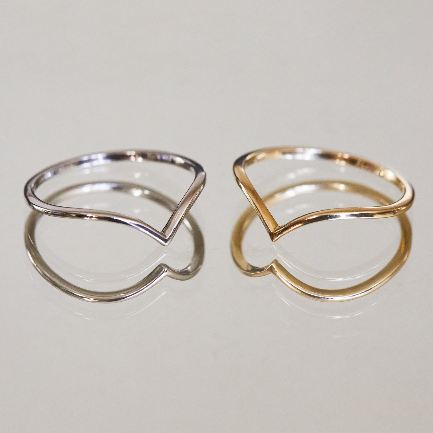 Wishbone Stacking Ring In 9k Solid Yellow Gold - Ring - Carrie Elizabeth