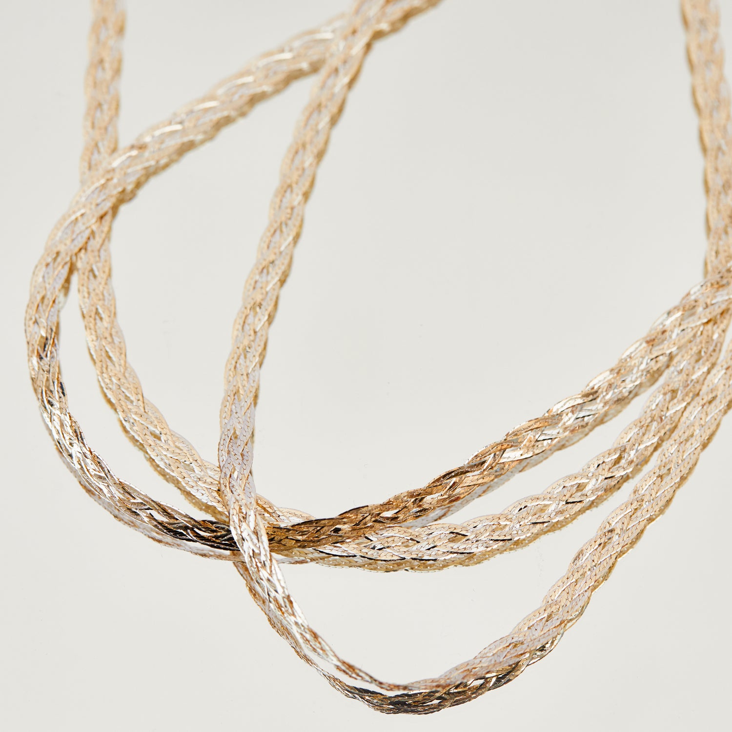 Diamond Cut Braid Chain Necklace in 9k Solid Yellow Gold - Necklace - Carrie Elizabeth