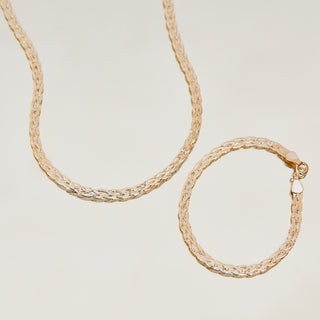 Diamond Cut Braid Chain Bracelet in 9k Solid Yellow Gold - Bracelet - Carrie Elizabeth