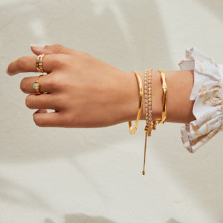 Wavey Cuff Bangle In Gold Plating - Bracelet - Carrie Elizabeth