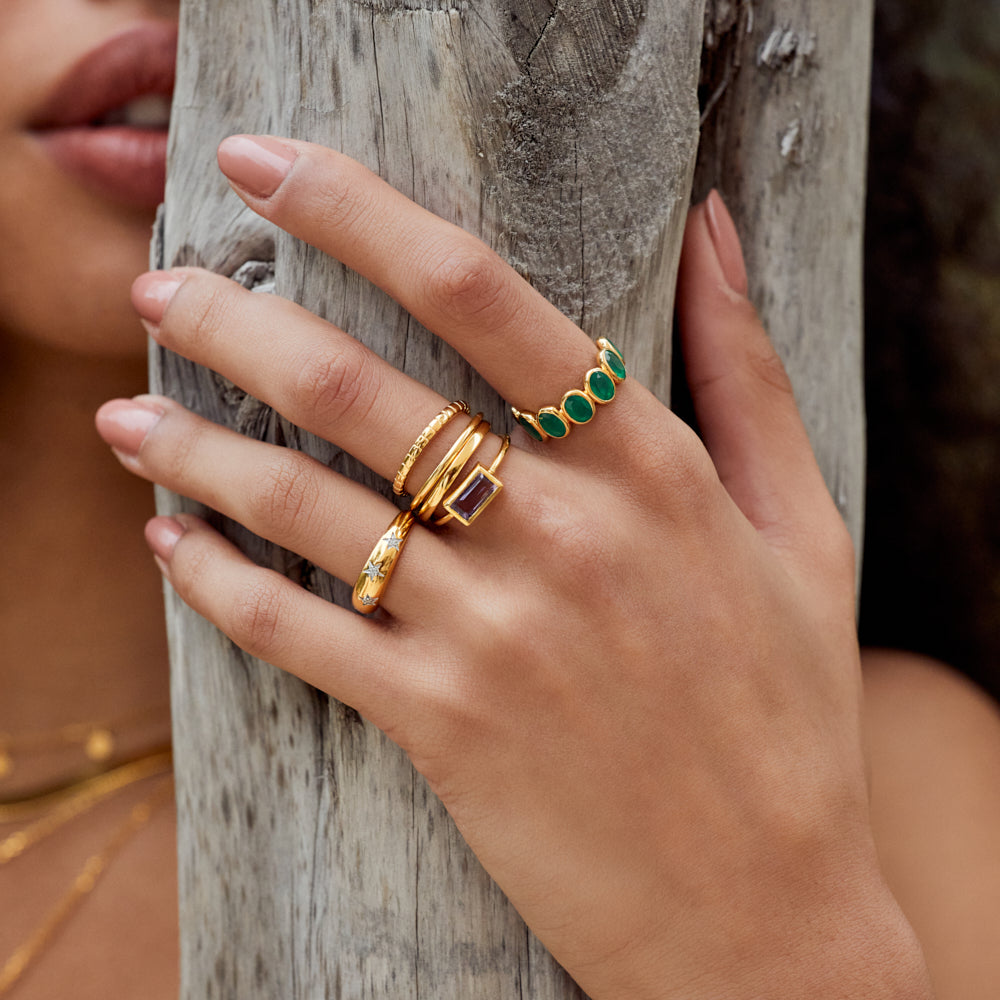 Violeta Green Onyx  Ring In Gold Vermeil - Ring - Carrie Elizabeth