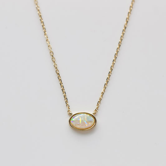 carrie elizabeth opal necklace in 9k solid gold