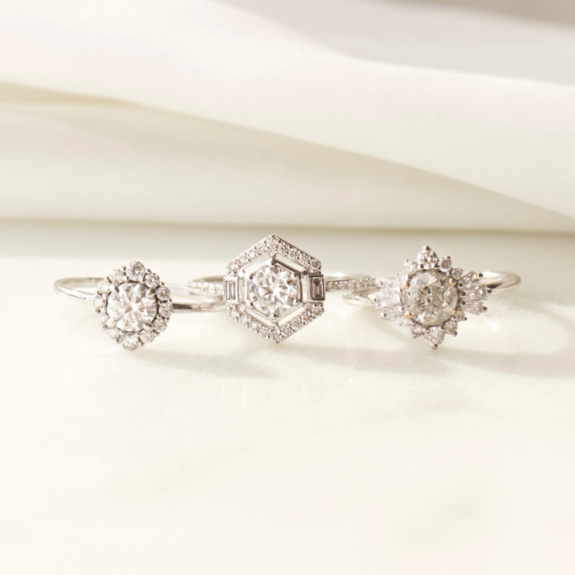 Flora Moissanite & Diamond Cluster Ring