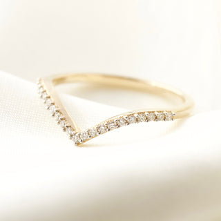 Diamond Wishbone Stacking Ring