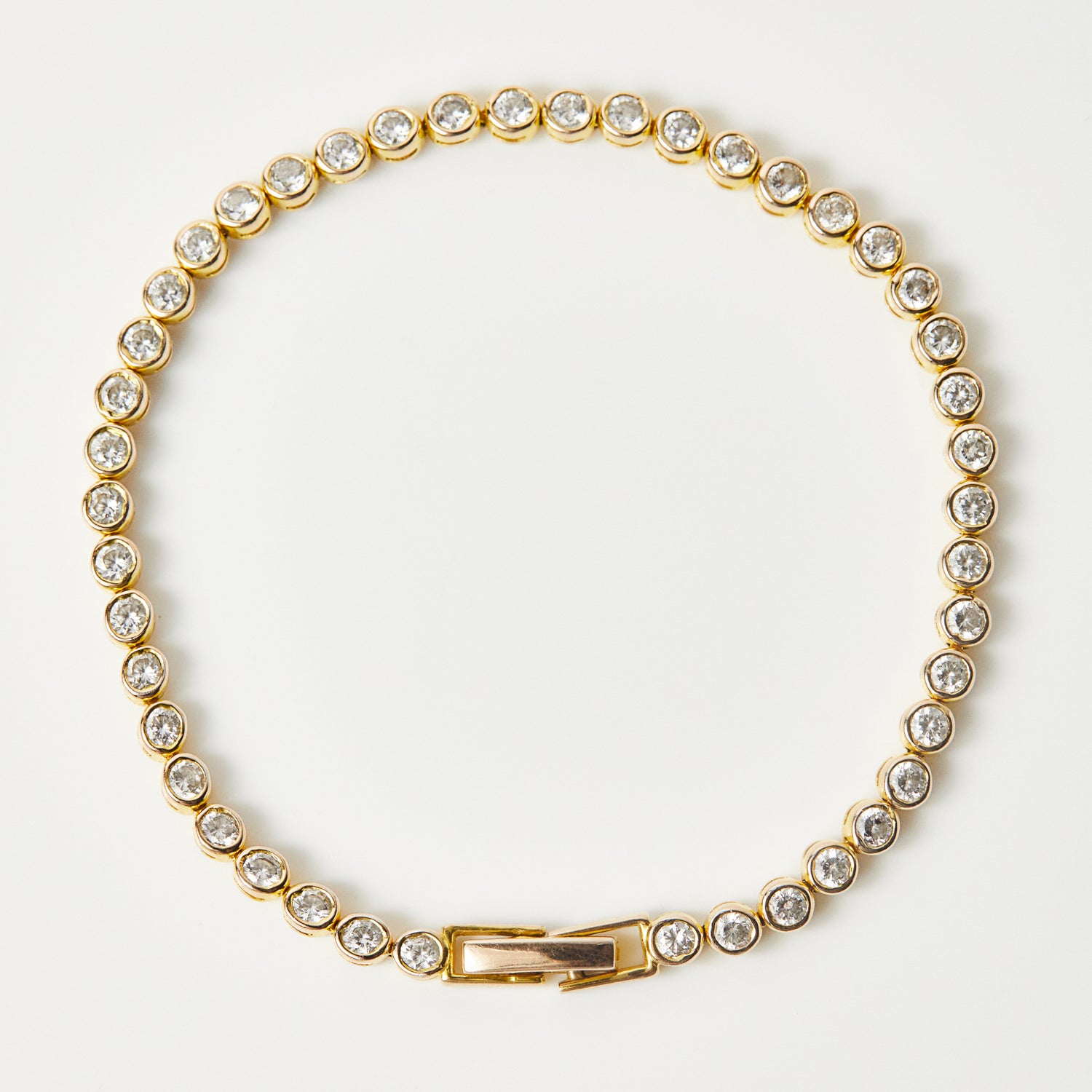 CZ Tennis Bracelet In Gold Plating - Bracelet - Carrie Elizabeth