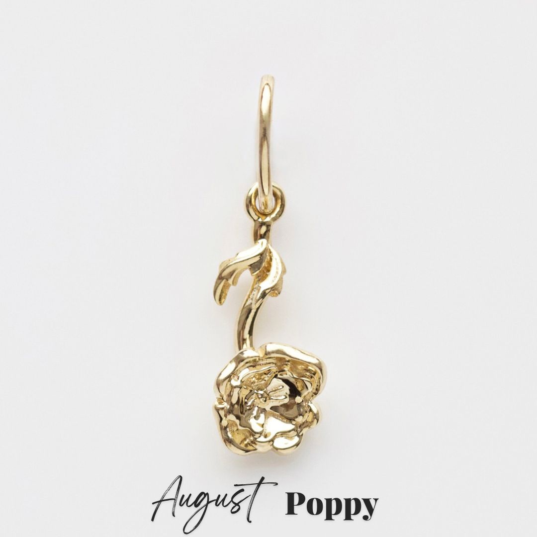 Carrie elizabeth birth flower charms 9k solid gold