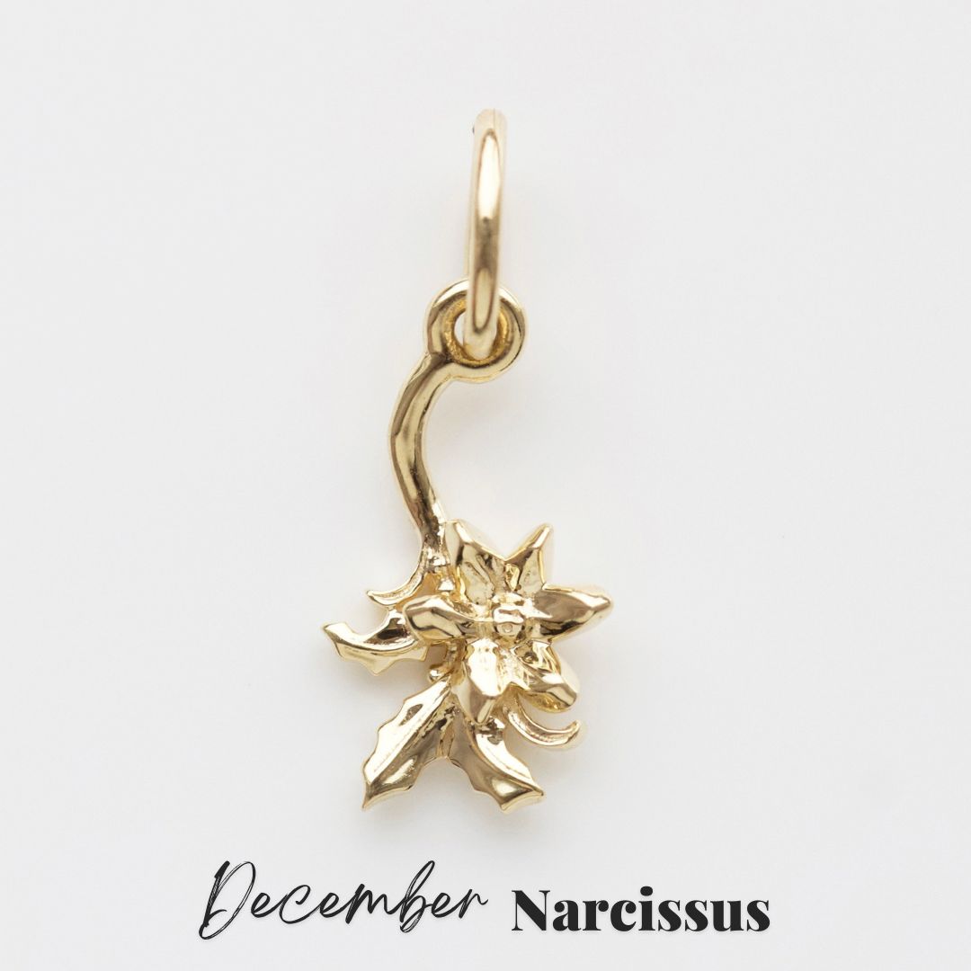 Carrie elizabeth birth flower charms 9k solid gold