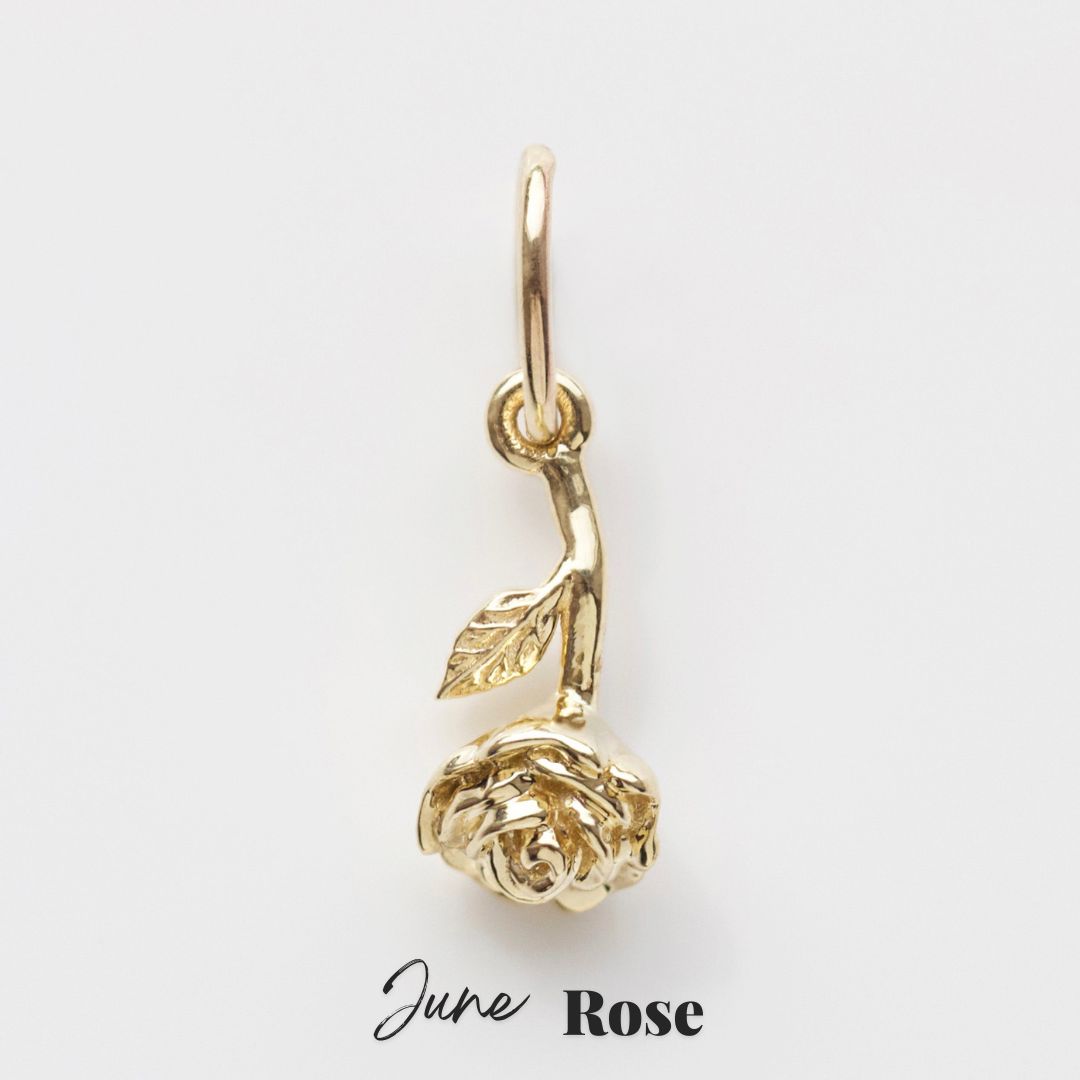 Carrie elizabeth birth flower charms 9k solid gold