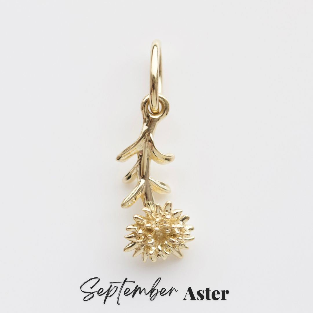 Carrie elizabeth birth flower charms 9k solid gold