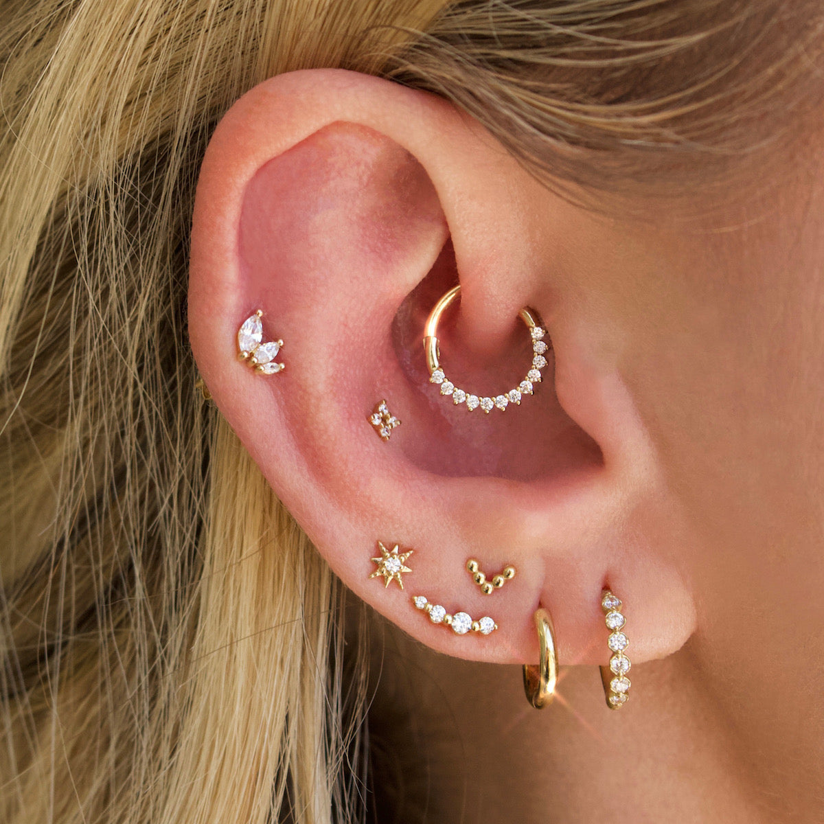 Meaningful solid gold earrings crafted by Carrie Elizabeth Jewellery 