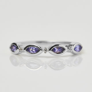 Carrie elizabeth tanzanite and cz stacking ring in sterling silver
